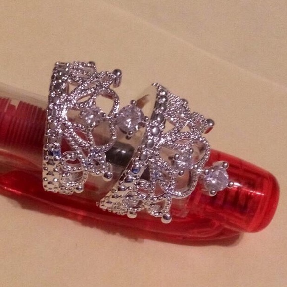 925 Silver plated Princess Ring Size 7 - Picture 4 of 4